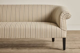 Shown in Customer's Own Material (Ian Mankin, Spencer Stripe Black) and Ebony, 72 In.