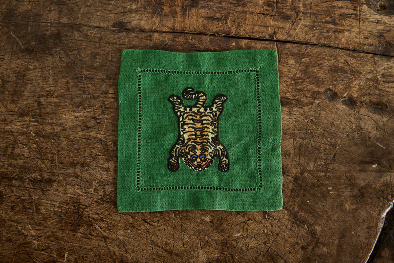 Tibetan Tiger Linen Coasters