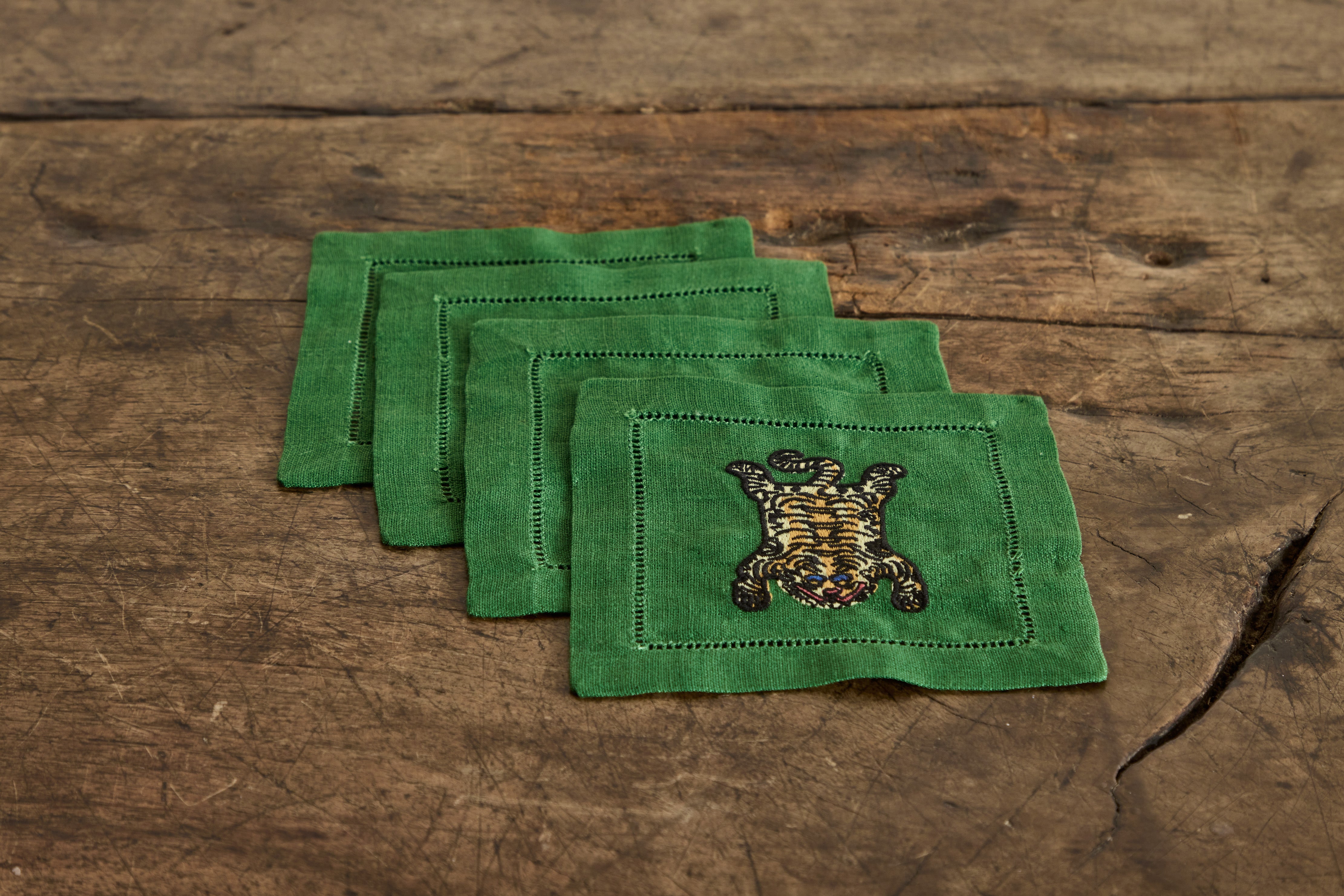 Tibetan Tiger Linen Coasters