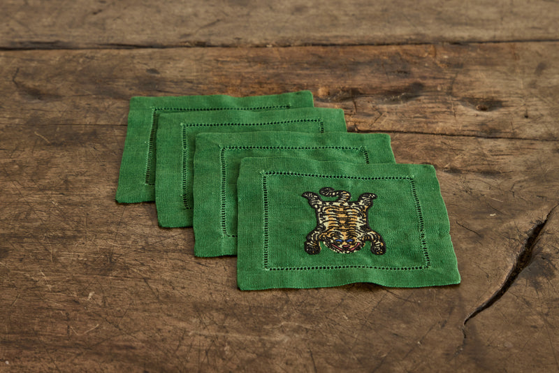 Tibetan Tiger Linen Coasters