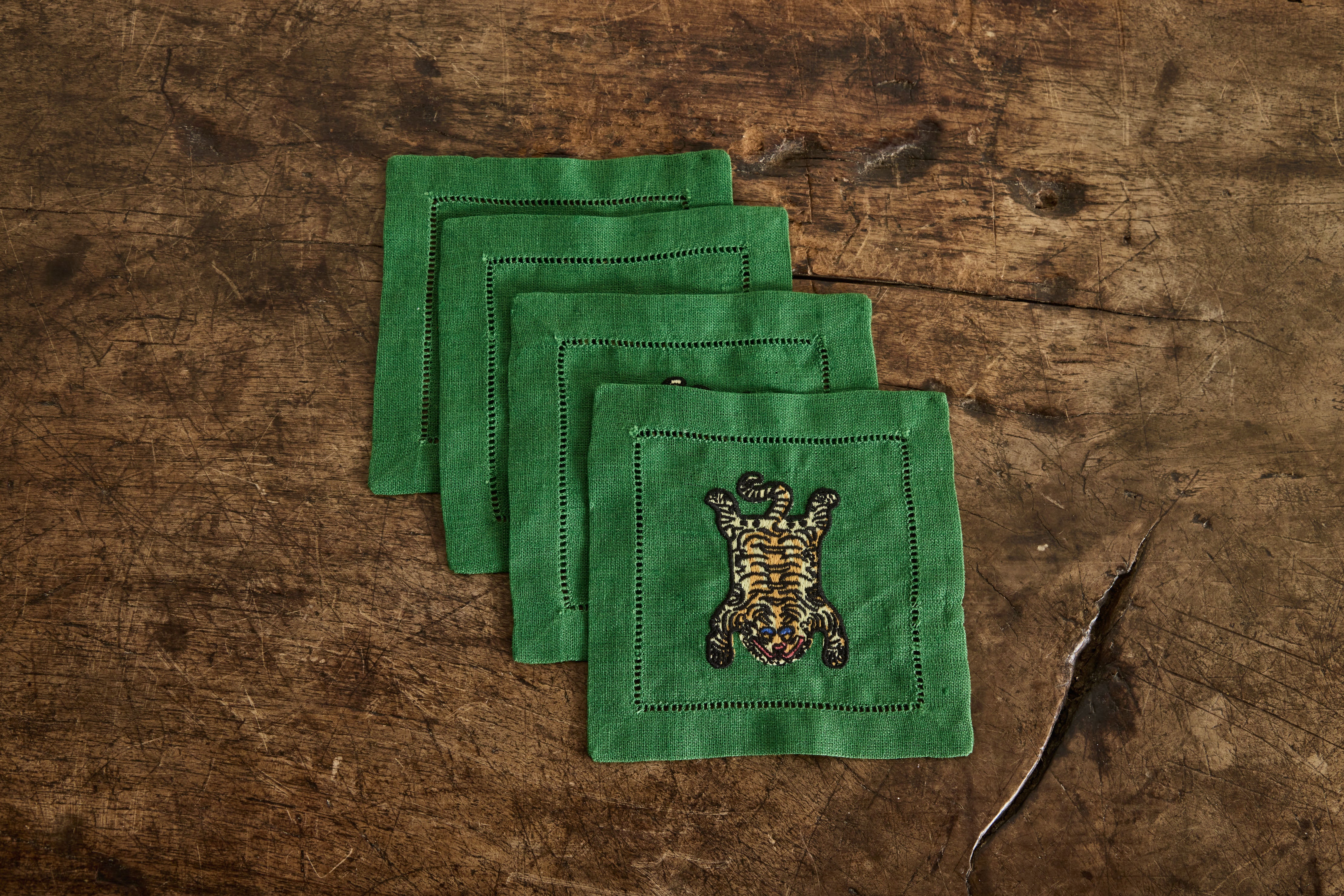 Tibetan Tiger Linen Coasters