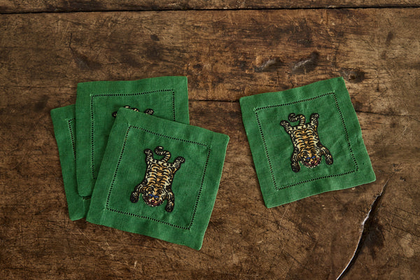 Tibetan Tiger Linen Coasters