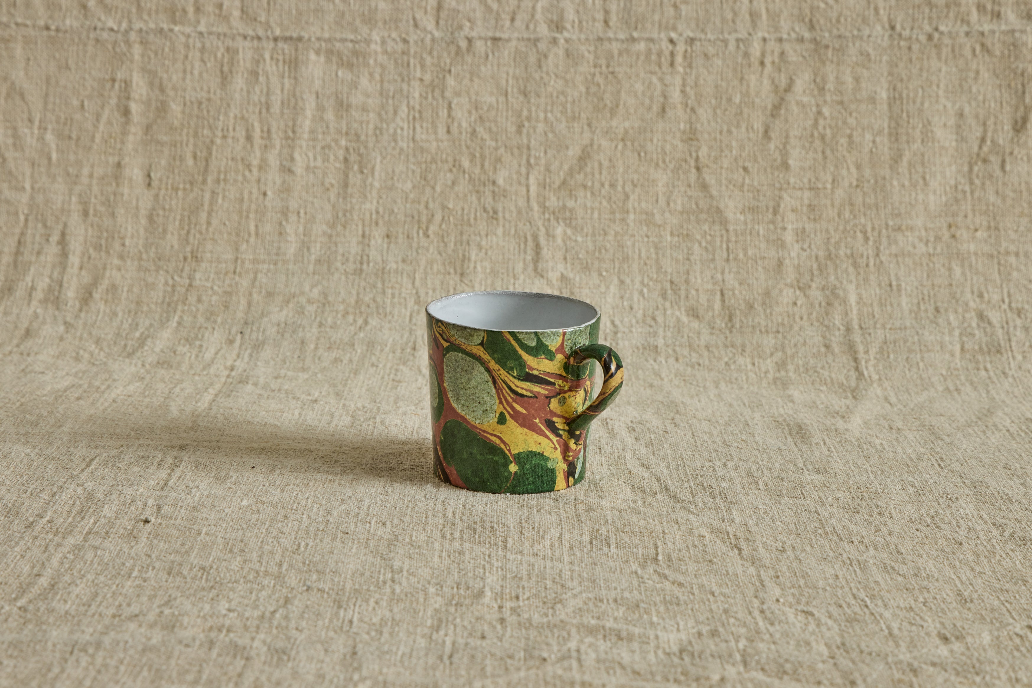 Cup with Green, Red & Yellow Marble Exterior