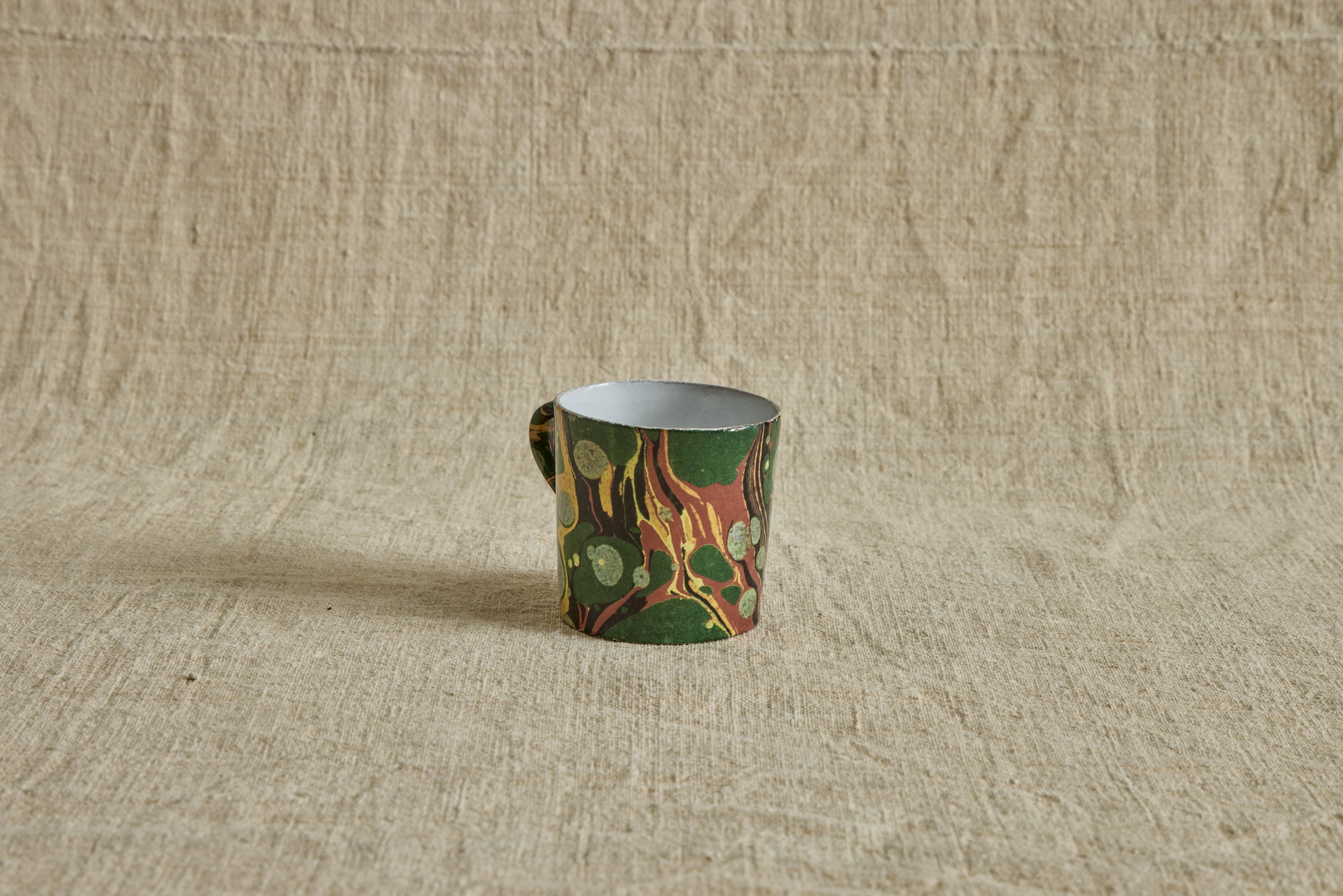 Cup with Green, Red & Yellow Marble Exterior