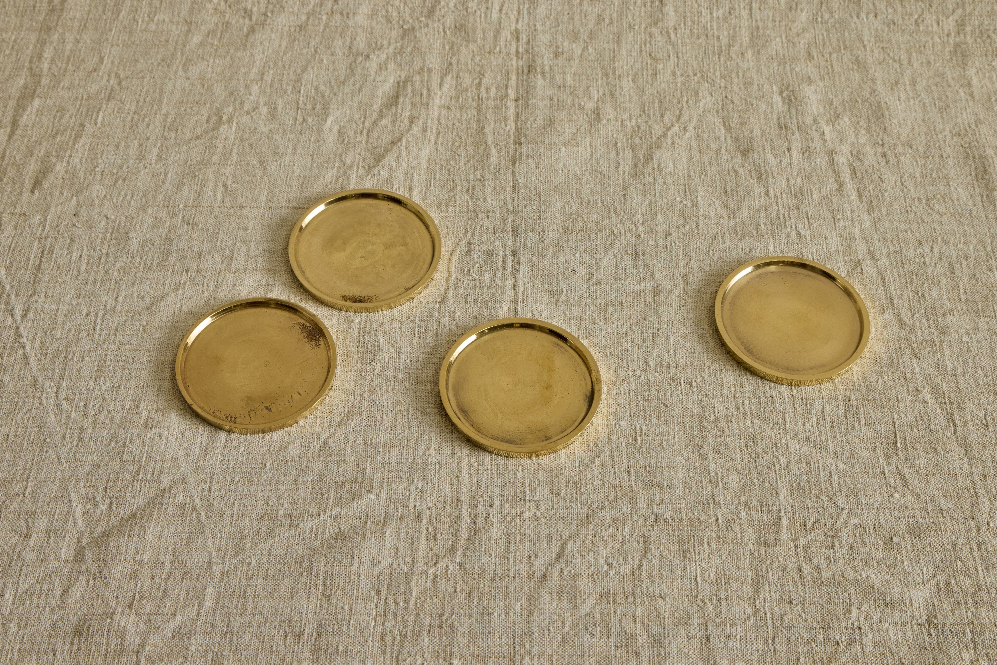Cast Brass Coasters, Set of 4