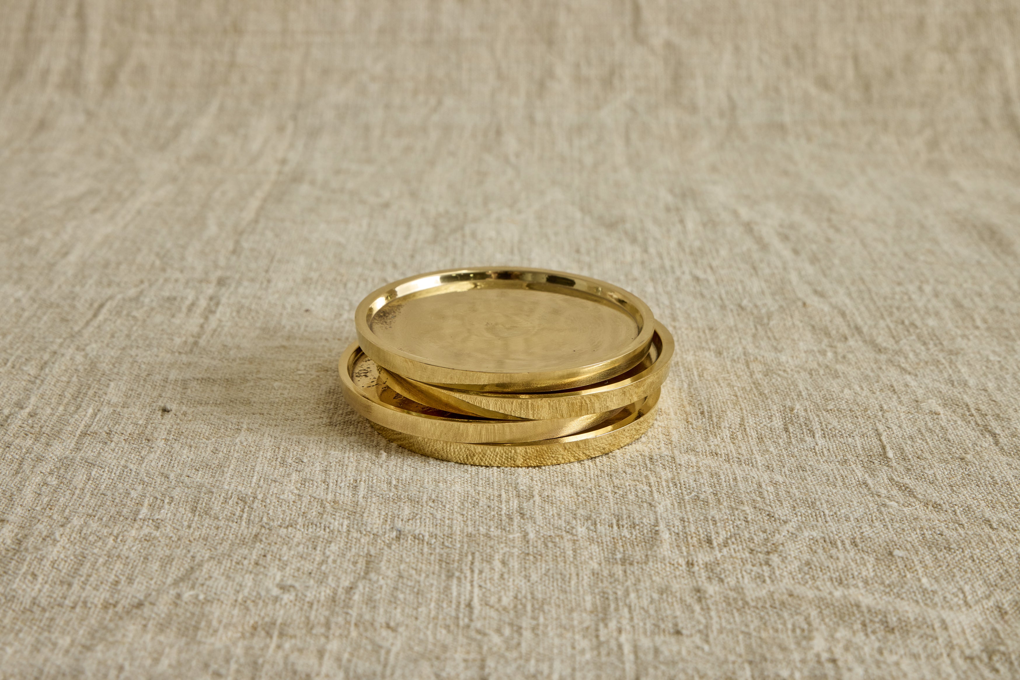 Cast Brass Coasters, Set of 4
