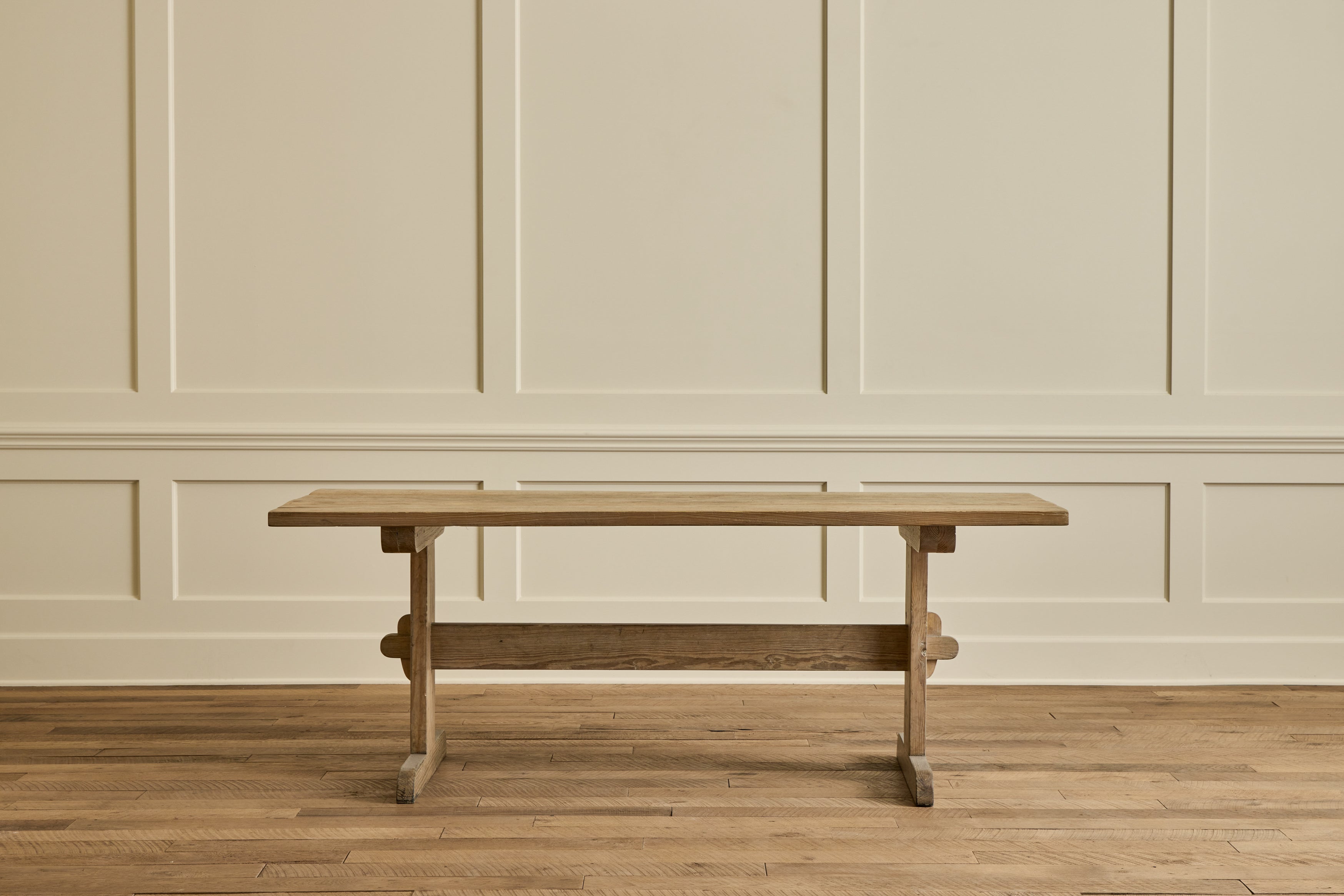 Custom Trestle Dining Table, Reclaimed Pine