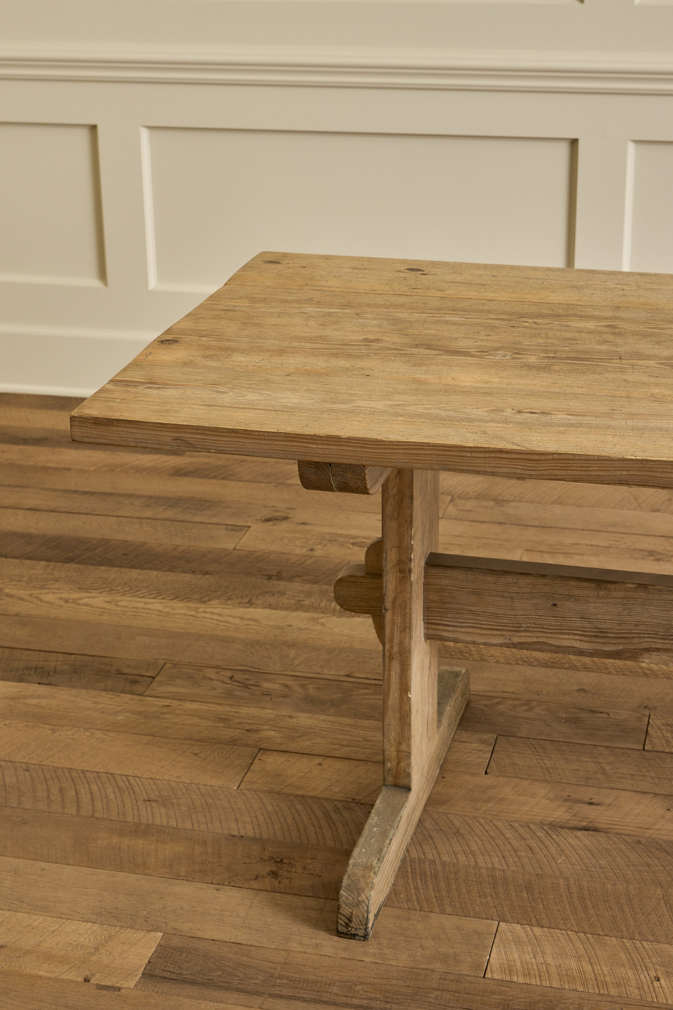 Custom Trestle Dining Table, Reclaimed Pine