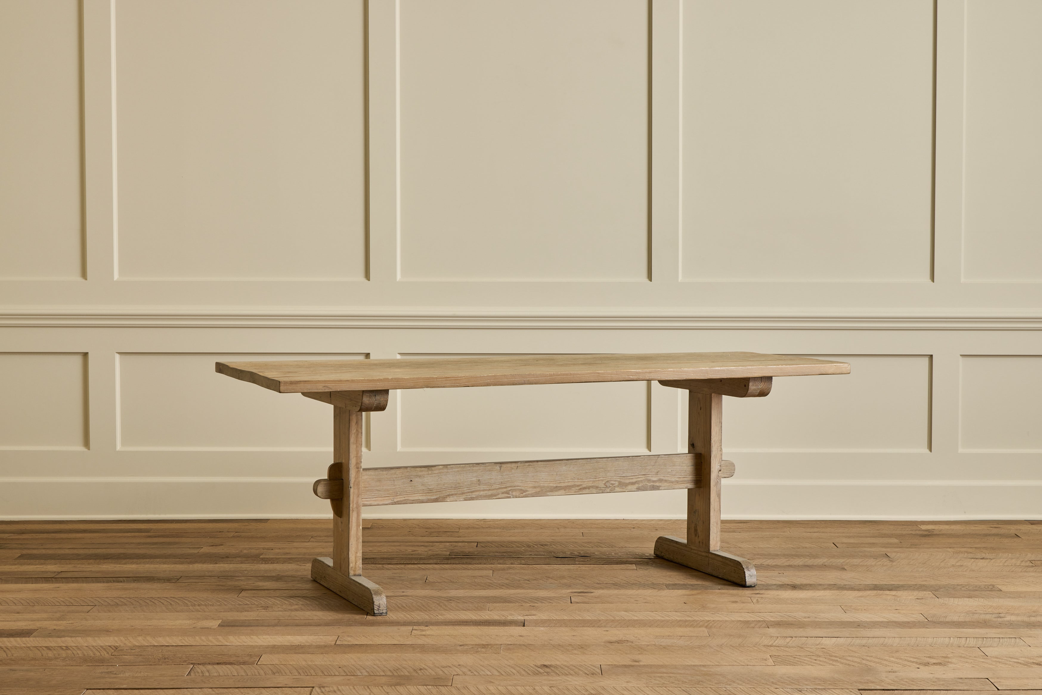 Custom Trestle Dining Table, Reclaimed Pine