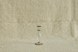 Glass Candlestick Holder with Red Trim in Small