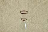 Glass Candlestick Holder with Red Trim in Small
