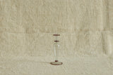 Glass Candlestick Holder with Red Trim in Medium