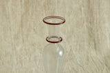 Glass Candlestick Holder with Red Trim in Medium