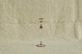 Glass Candlestick Holder with Red Trim in Tall