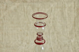 Glass Candlestick Holder with Red Trim in Tall