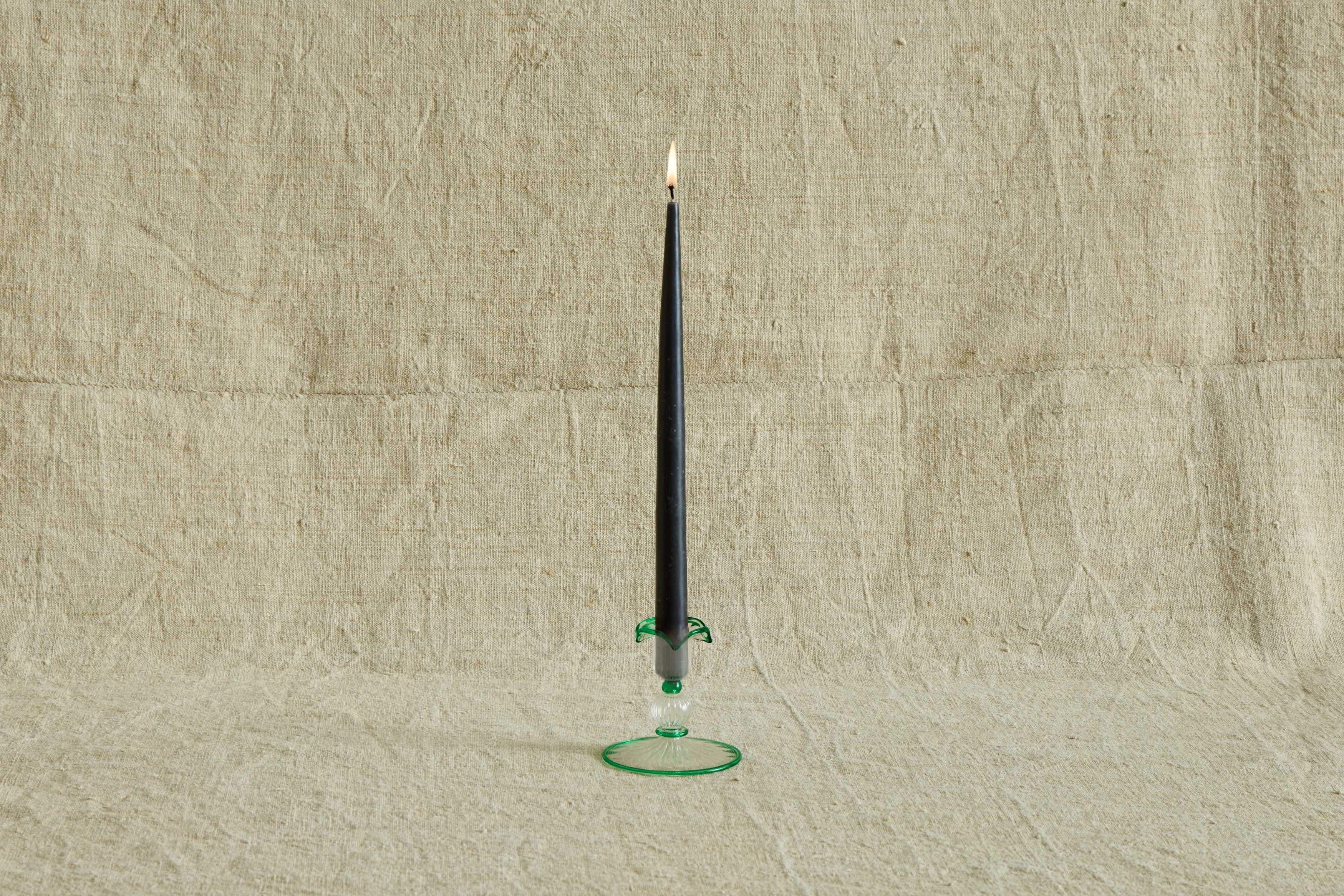Green Wavy Candleholder