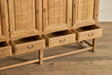 Grid Carved Oak Sideboard