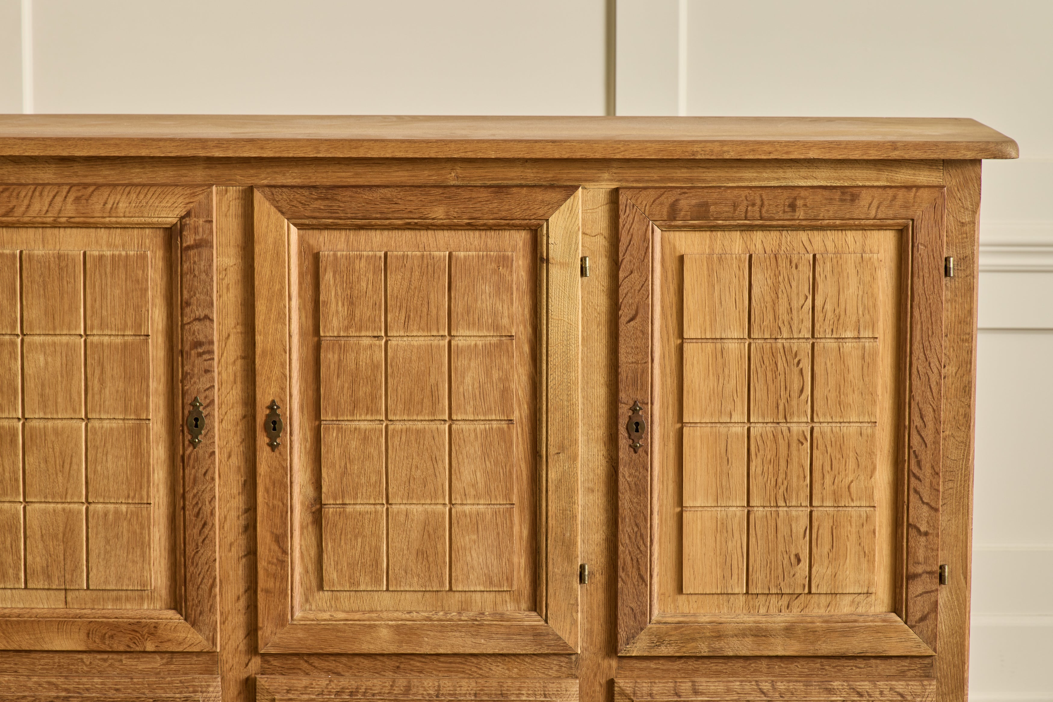 Grid Carved Oak Sideboard