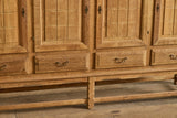 Grid Carved Oak Sideboard
