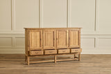 Grid Carved Oak Sideboard
