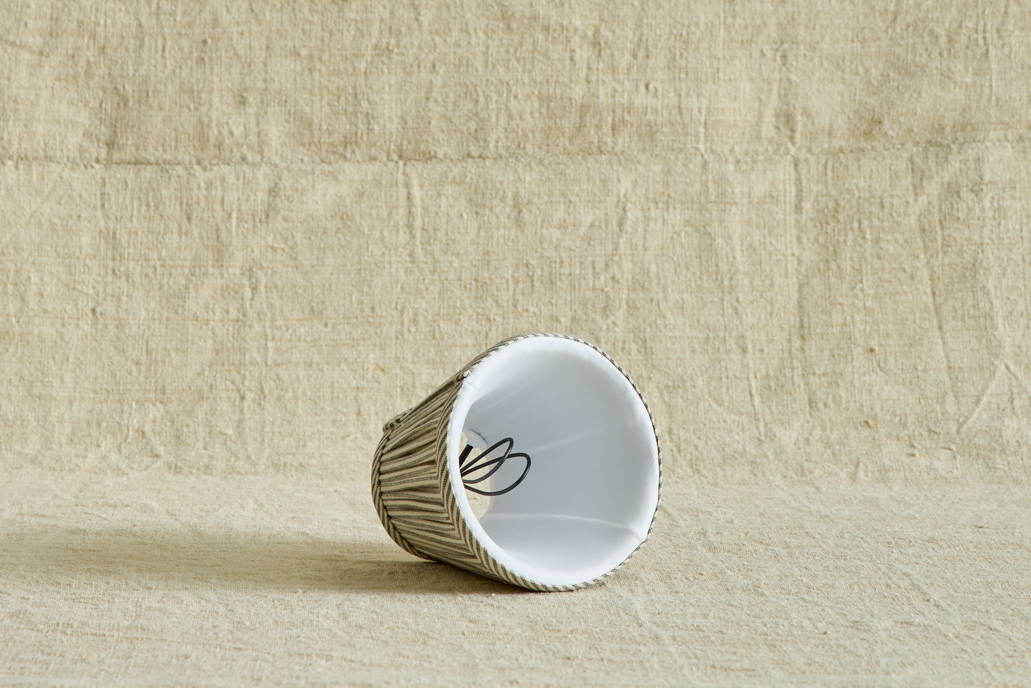 Humbug Brown & White Ticking Pleated Lampshade (Multiple Styles)
