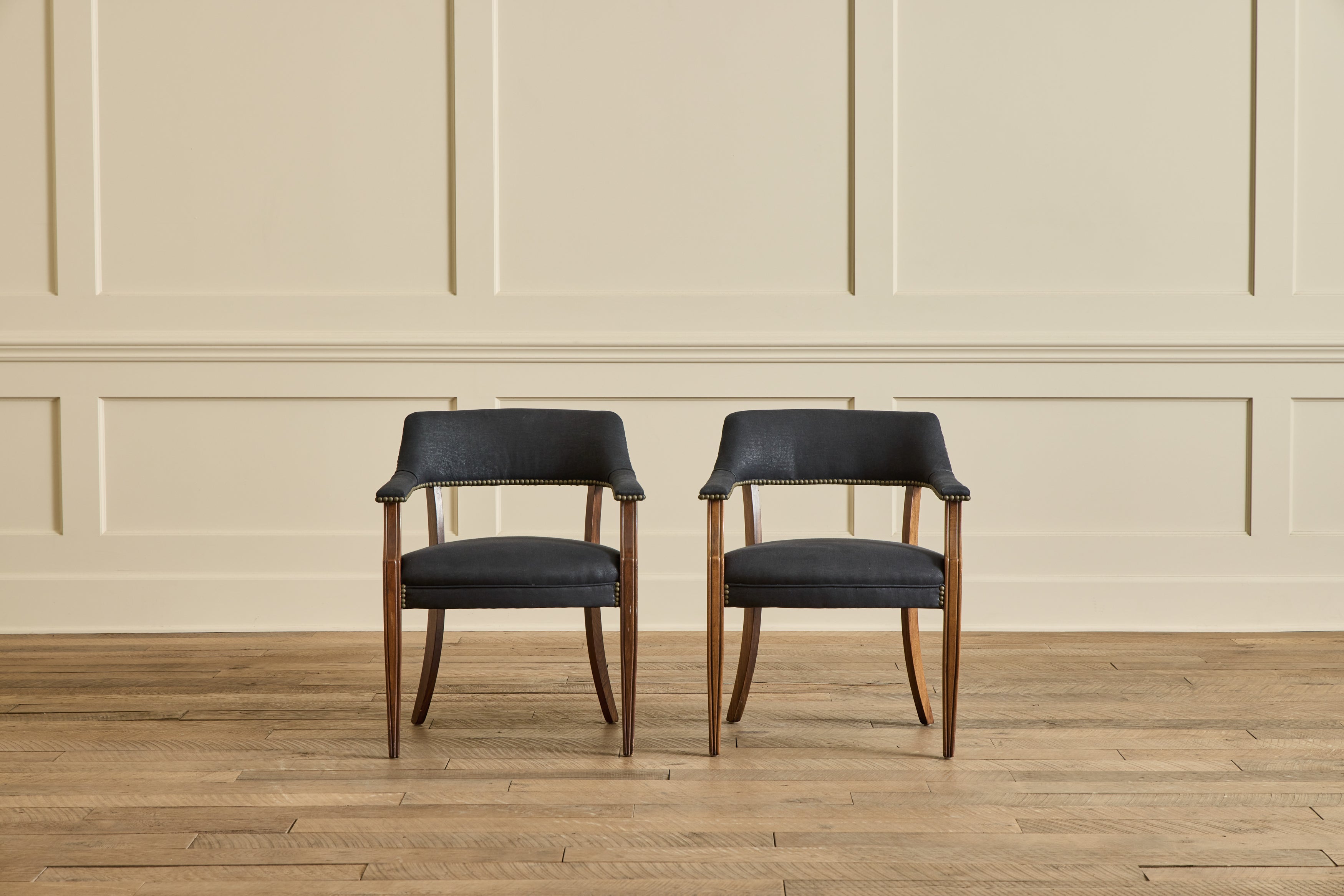 VTG PAIR OF BEECH WOOD SIDE CHAIRS