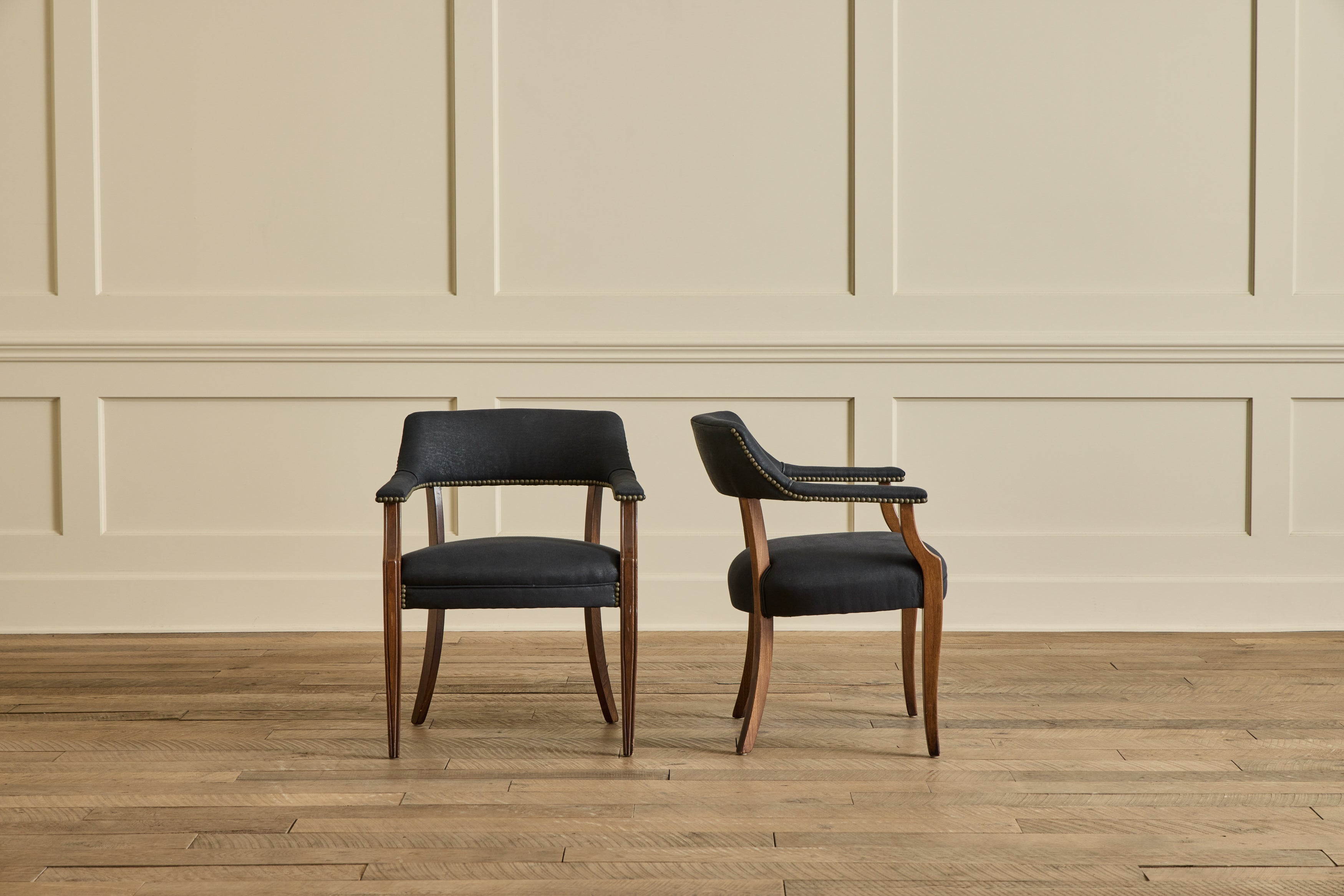 Pair of Beech Wood Side Chairs