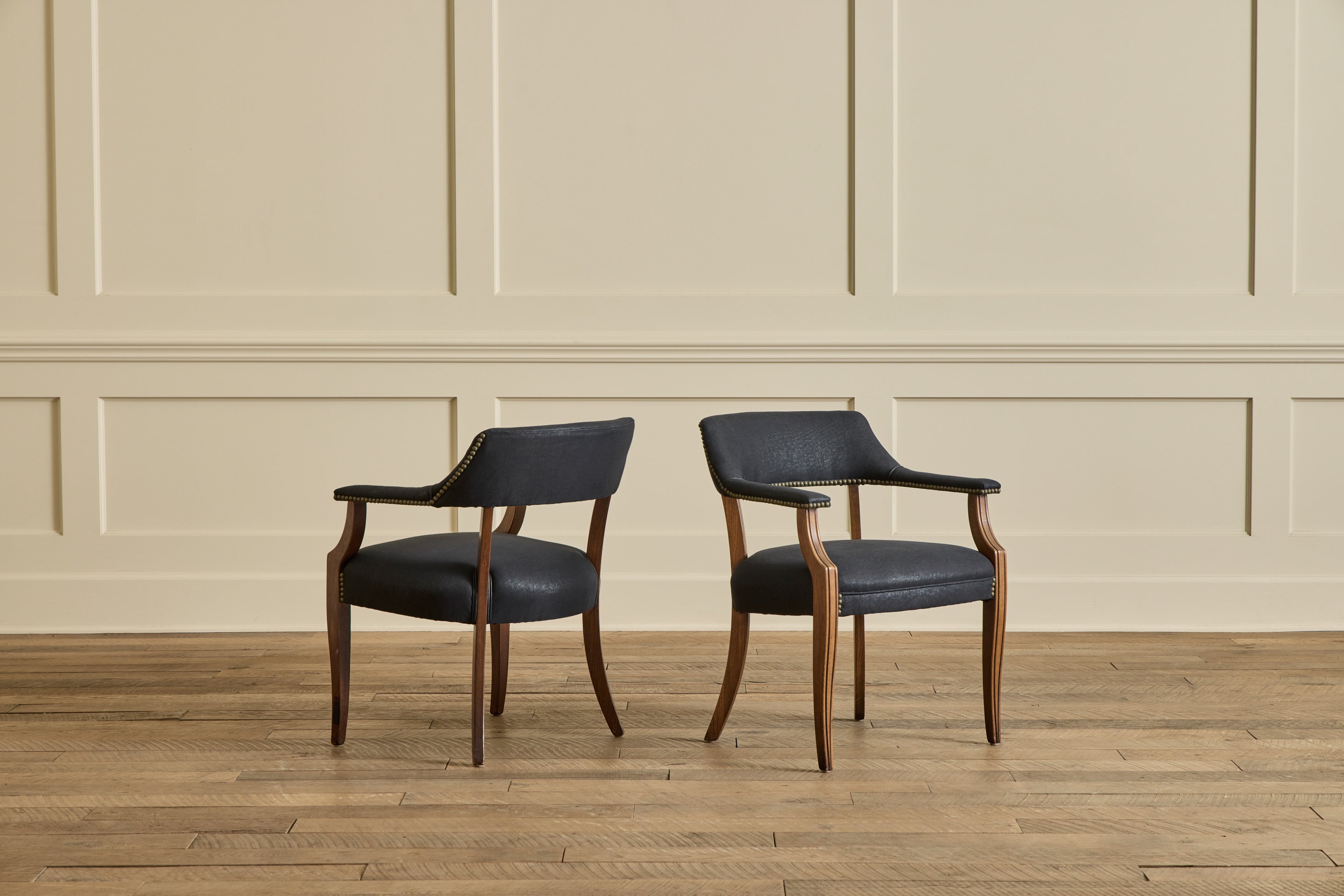Pair of Beech Wood Side Chairs