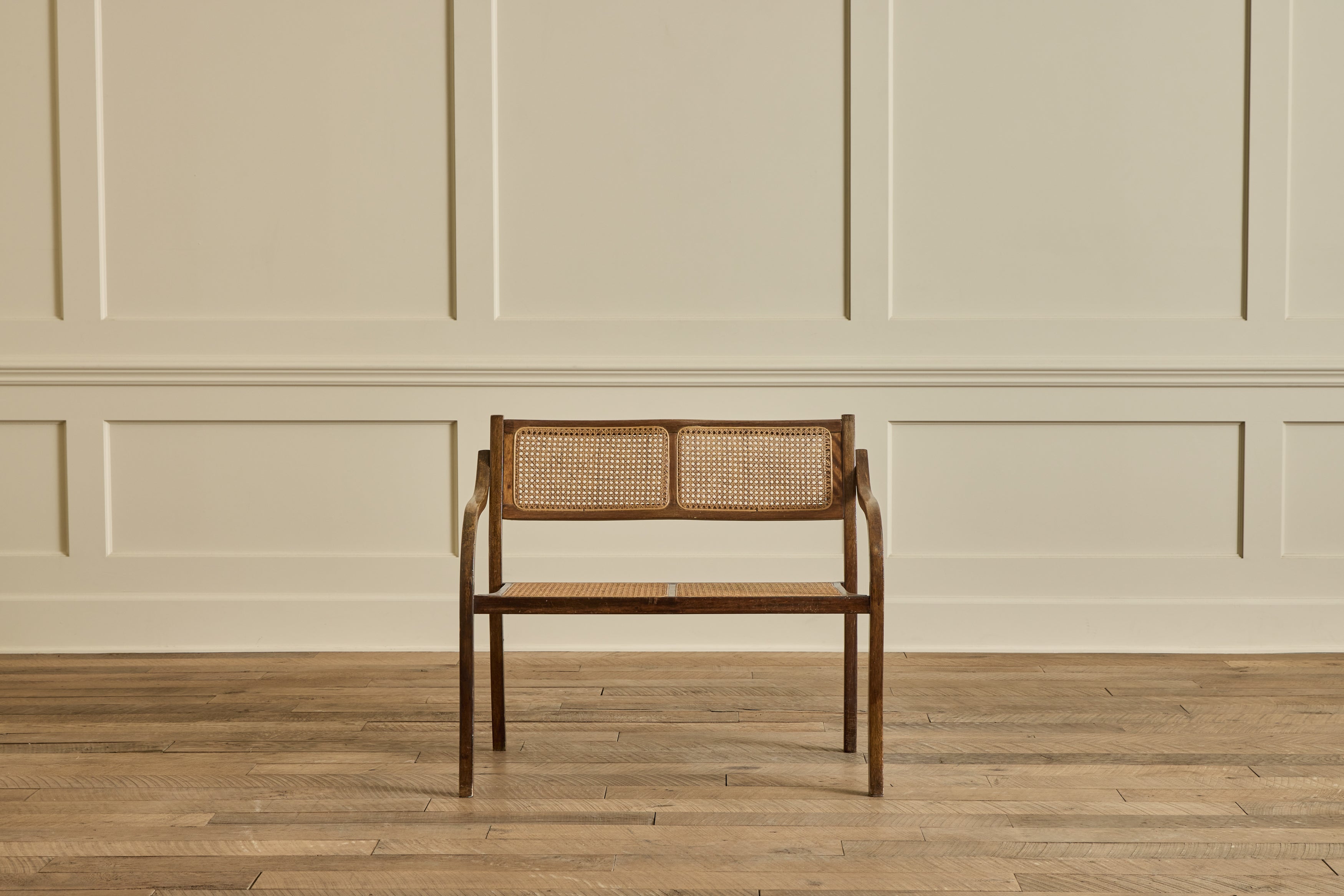 Early American Style Cane Bench