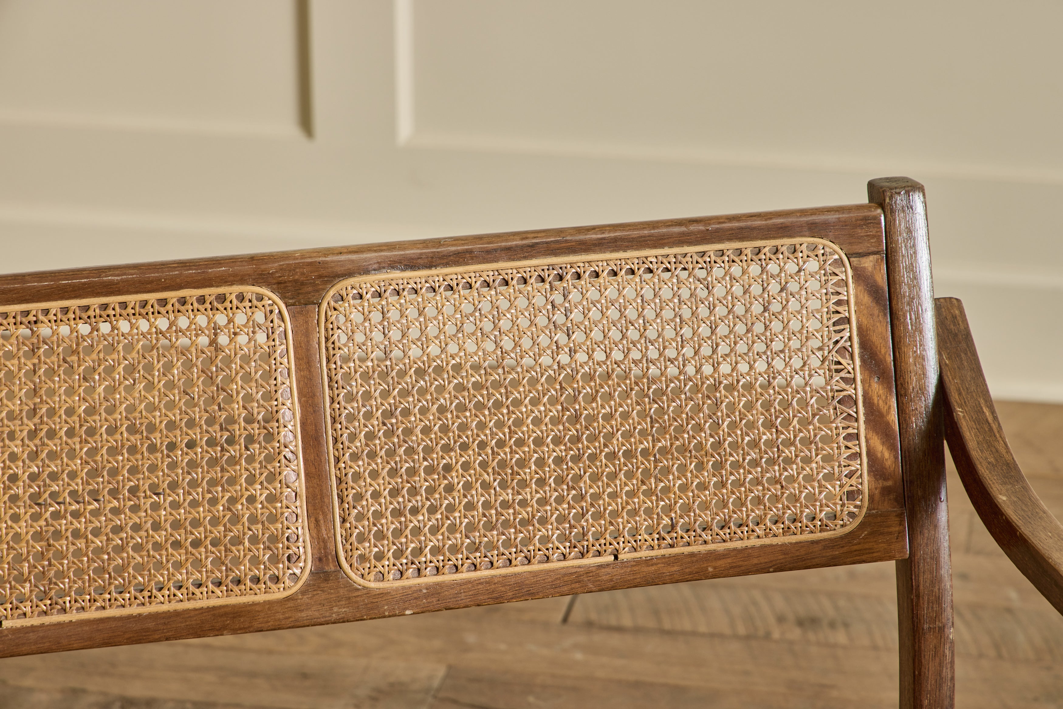 Early American Style Cane Bench