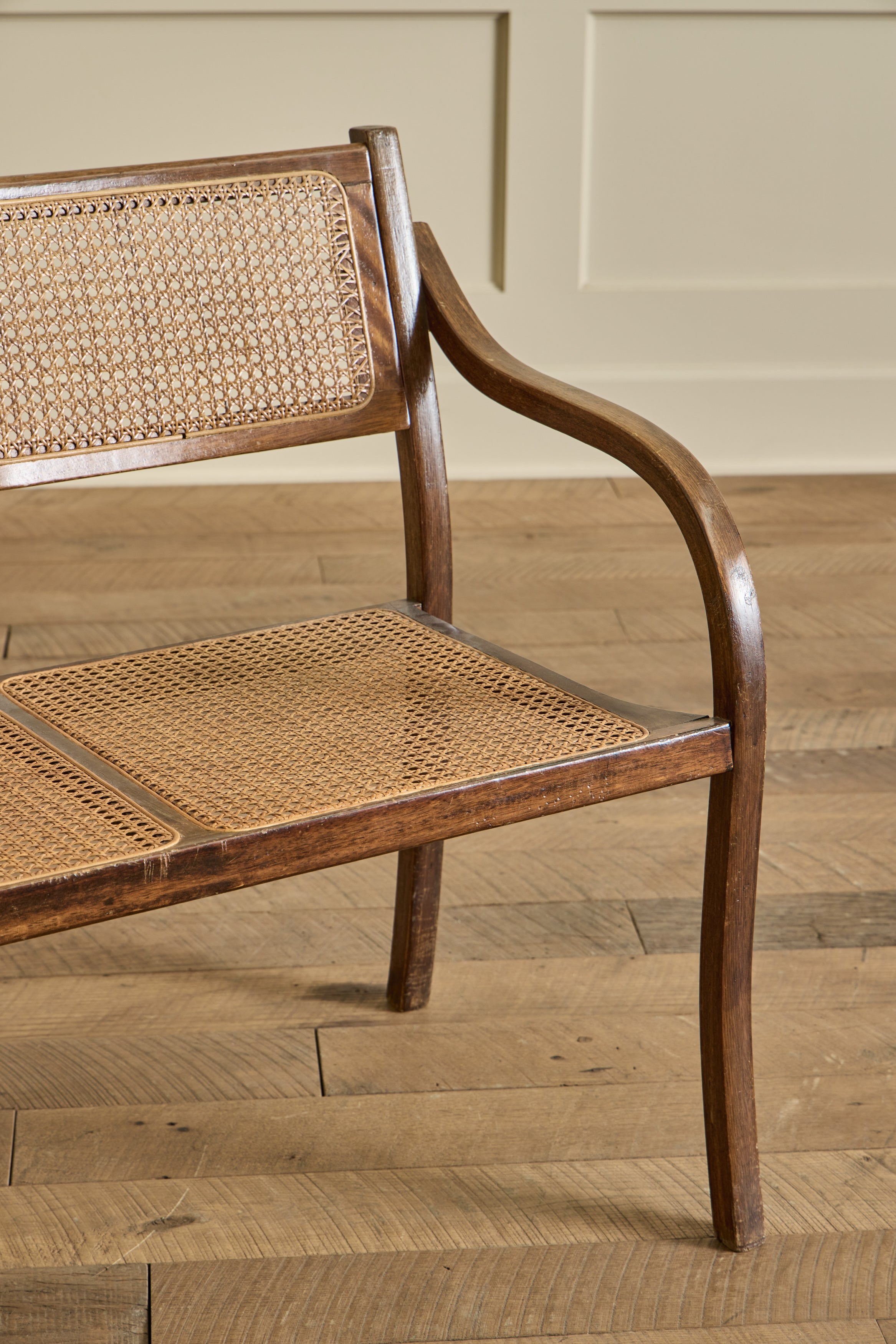 Early American Style Cane Bench