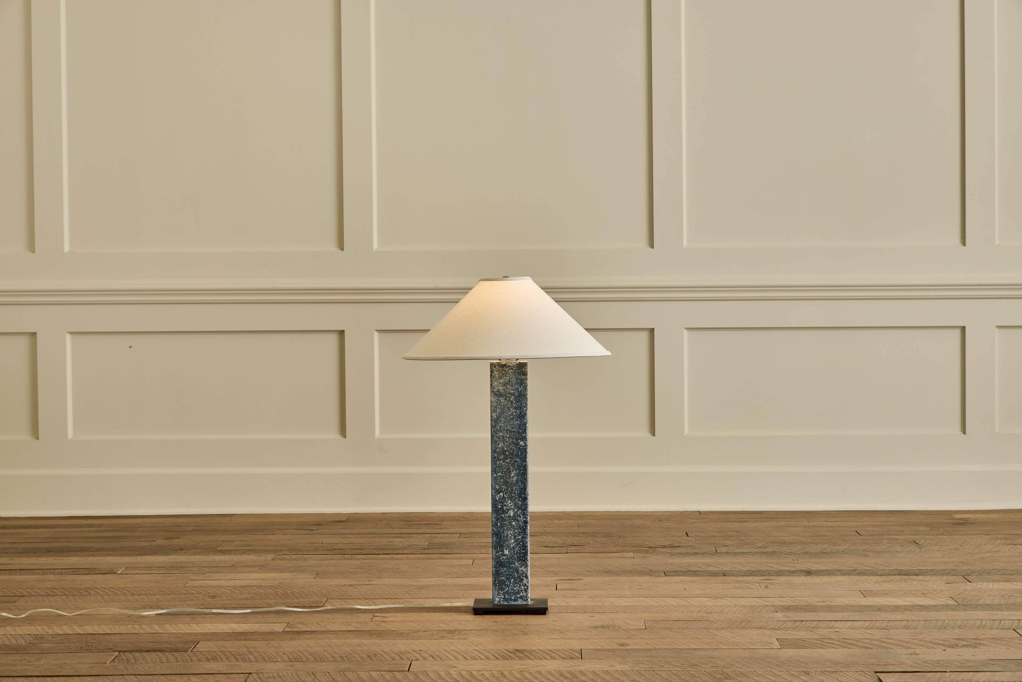 Pair of Blue Oxidized Metal Lamps