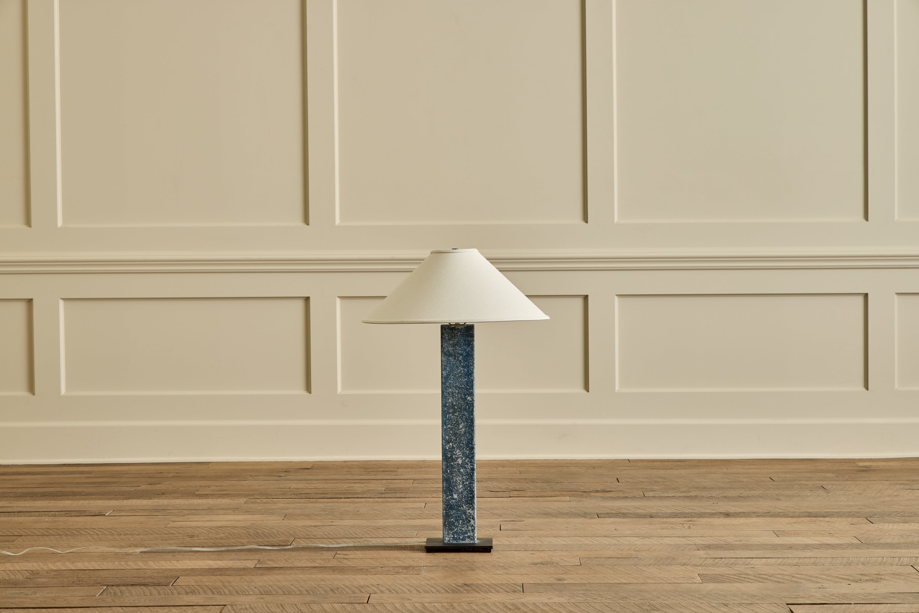 Pair of Blue Oxidized Metal Lamps