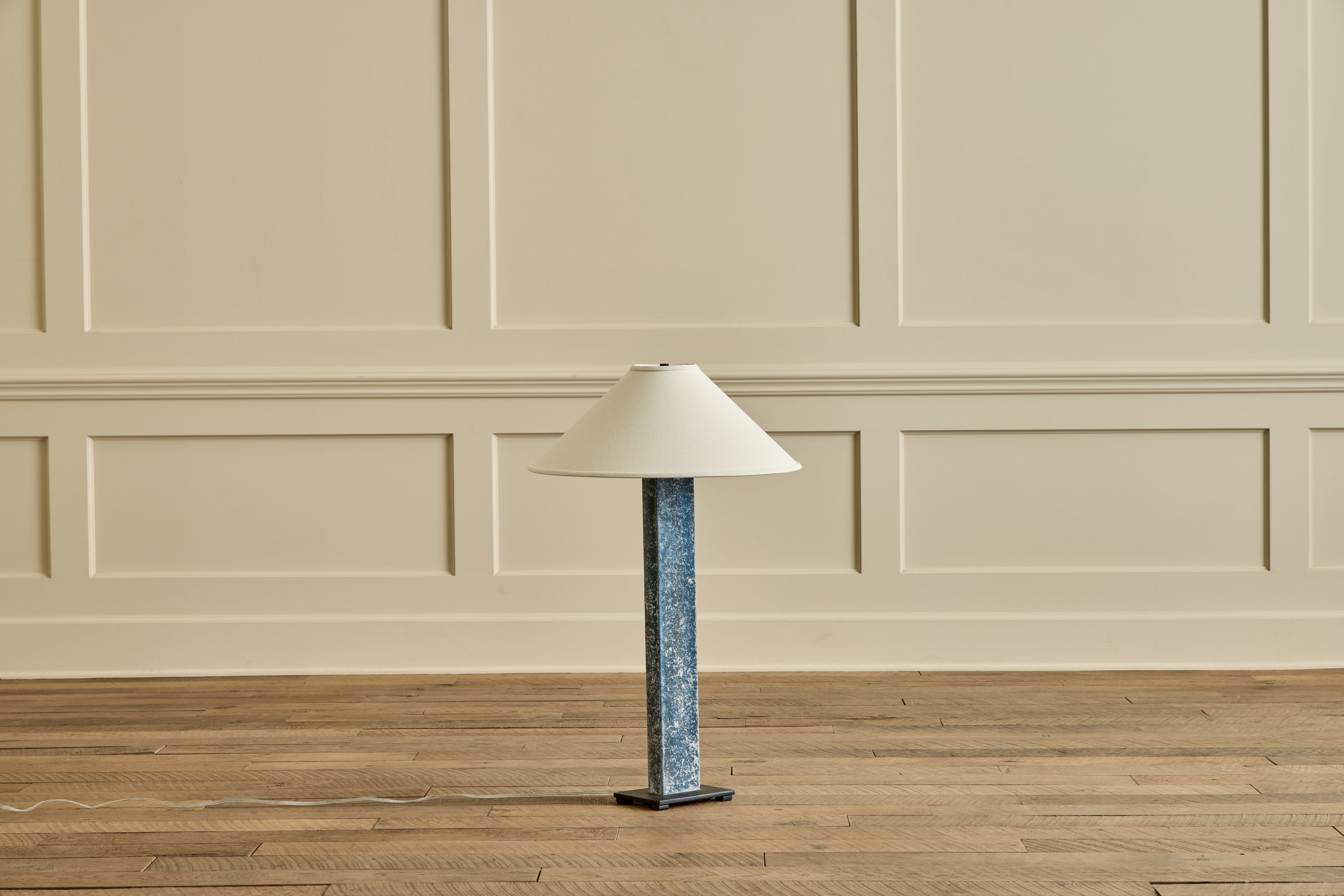 Pair of Blue Oxidized Metal Lamps