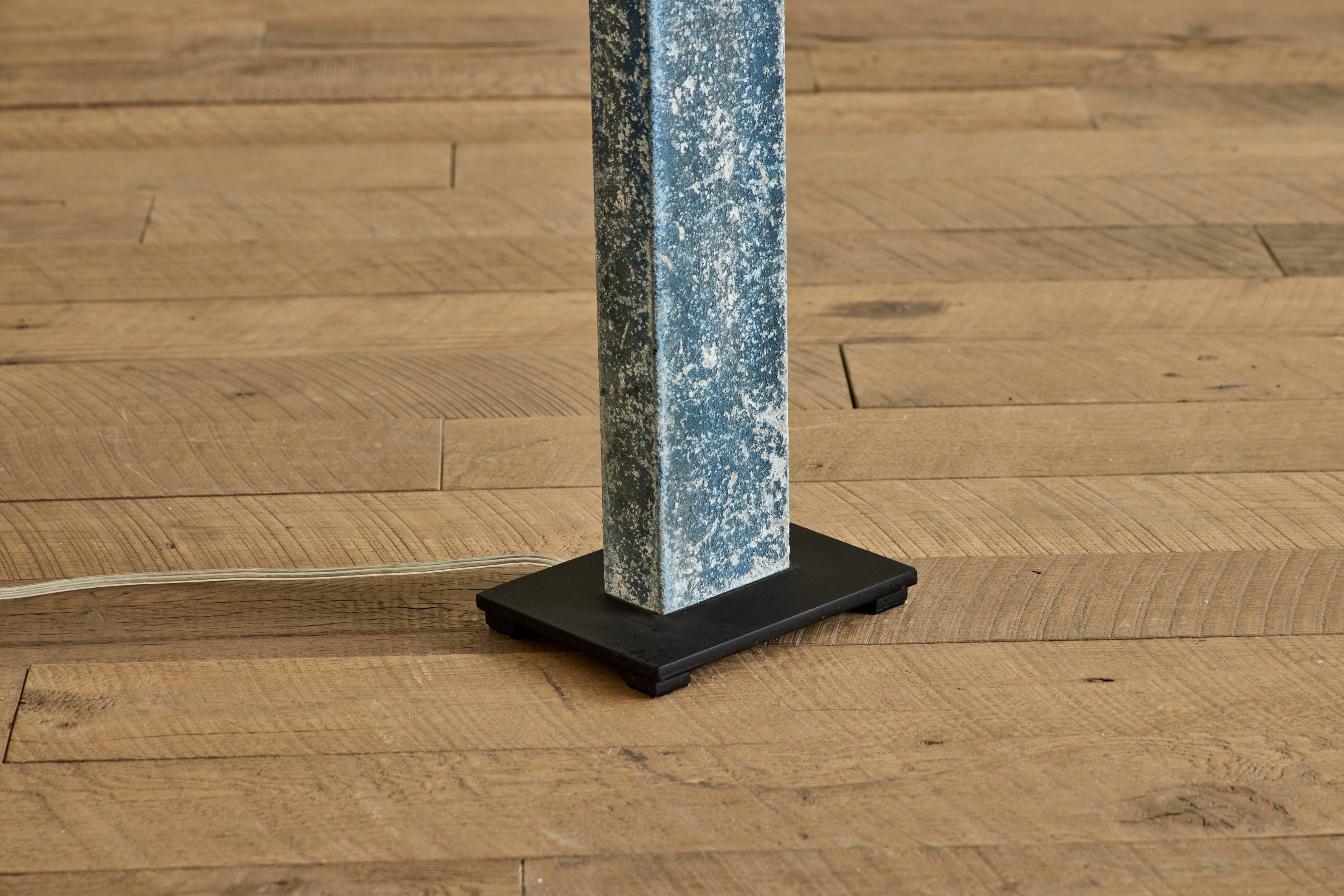 Pair of Blue Oxidized Metal Lamps