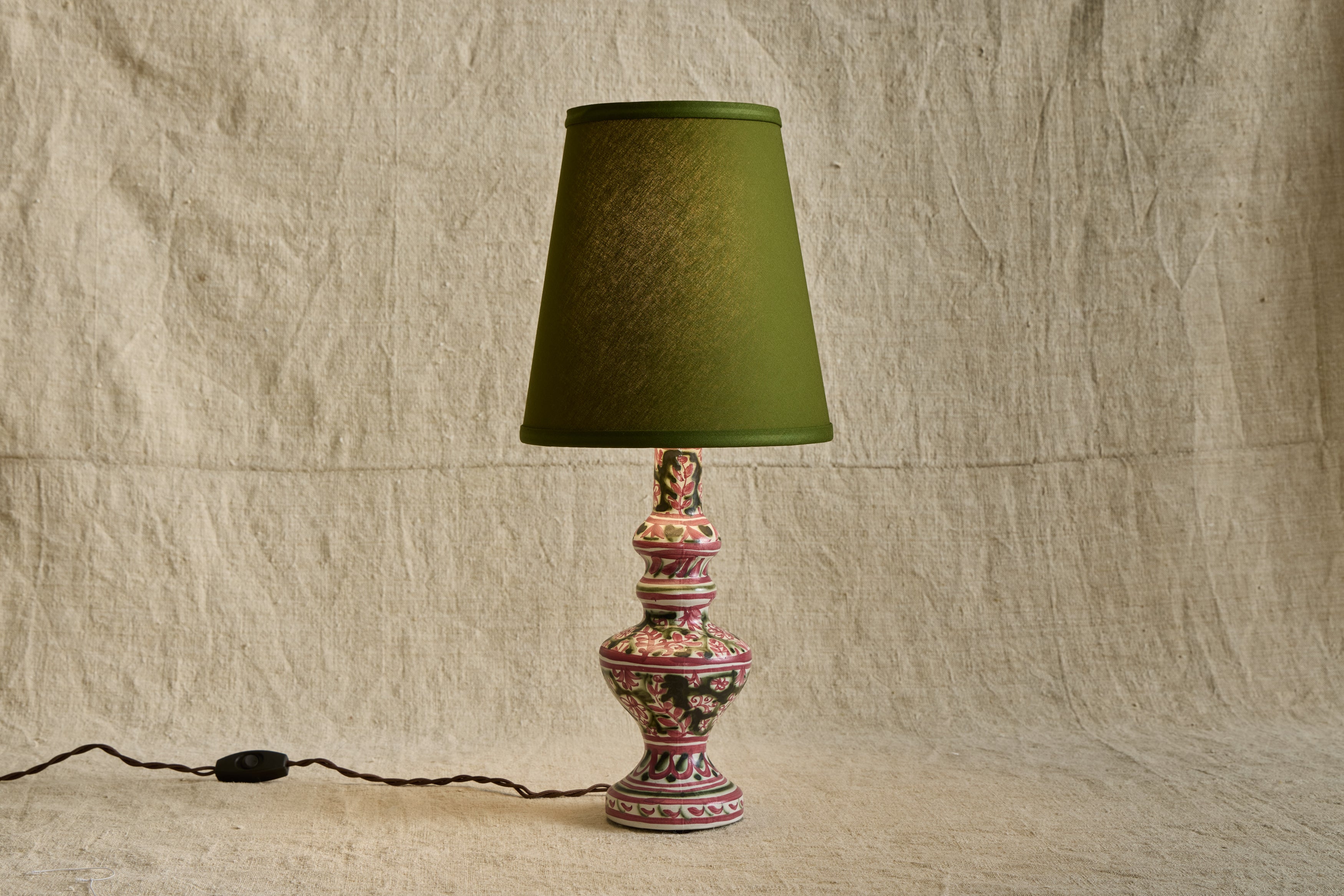 Pink Hand Painted Ceramic Lamp
