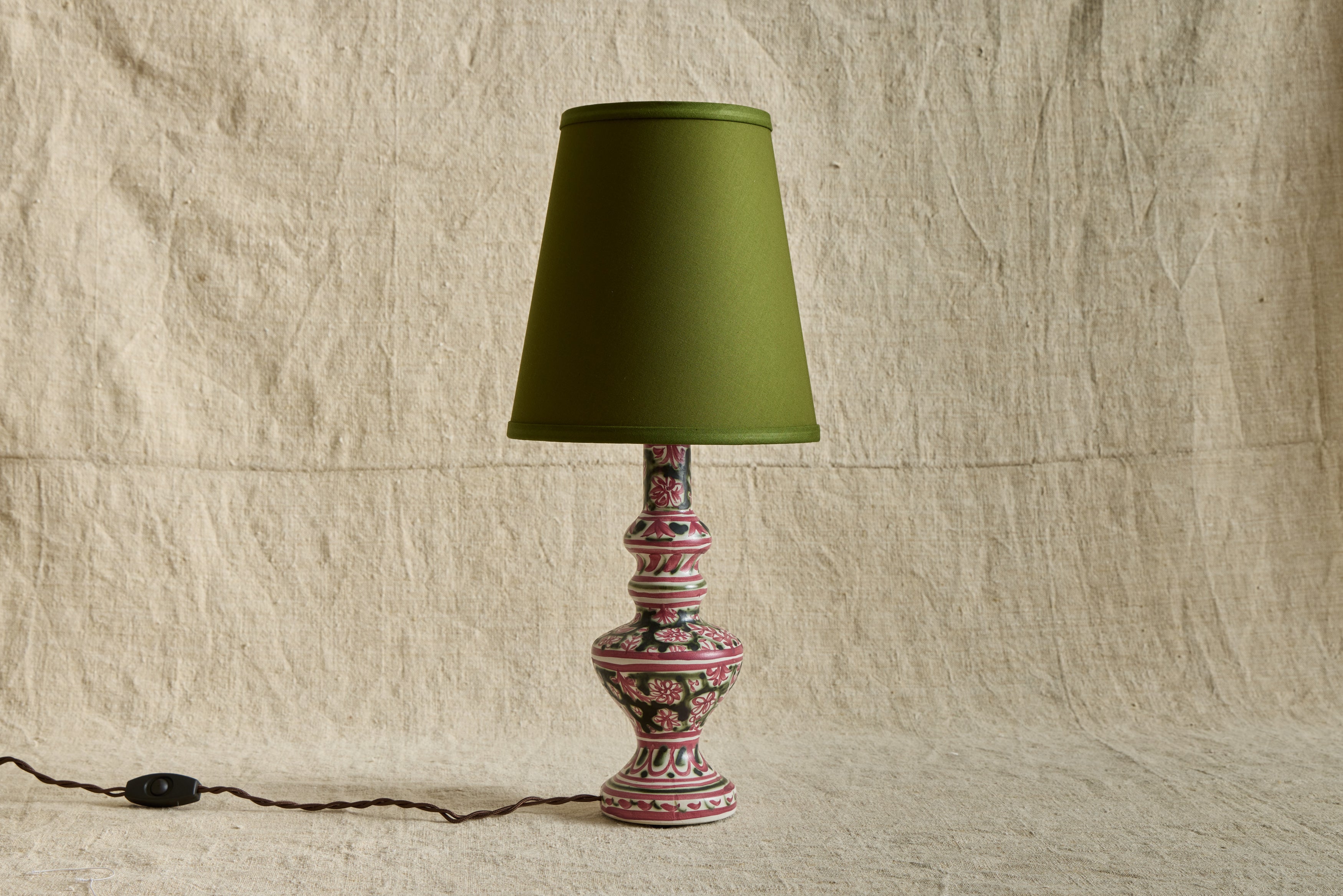 Pink Hand Painted Ceramic Lamp