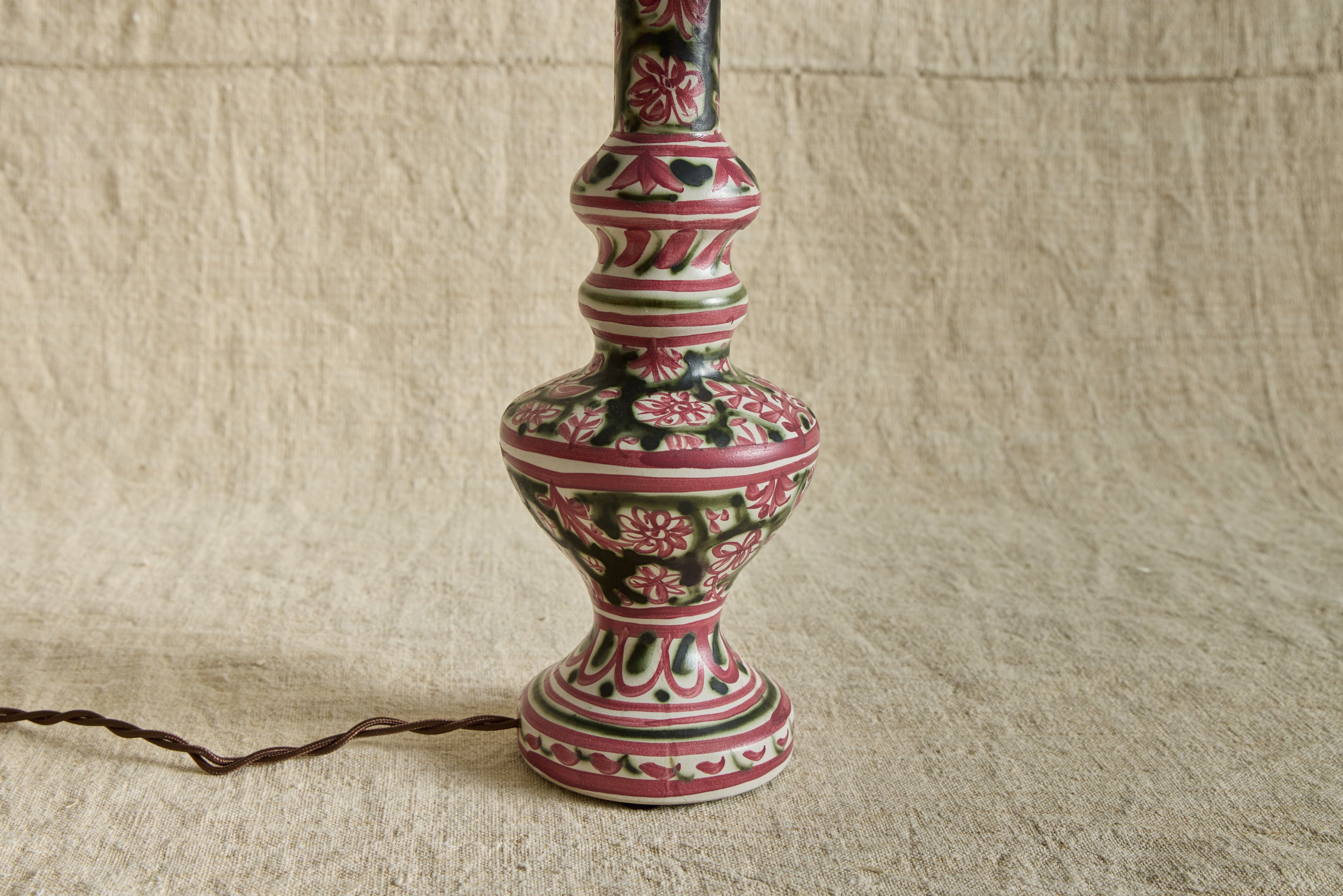Pink Hand Painted Ceramic Lamp
