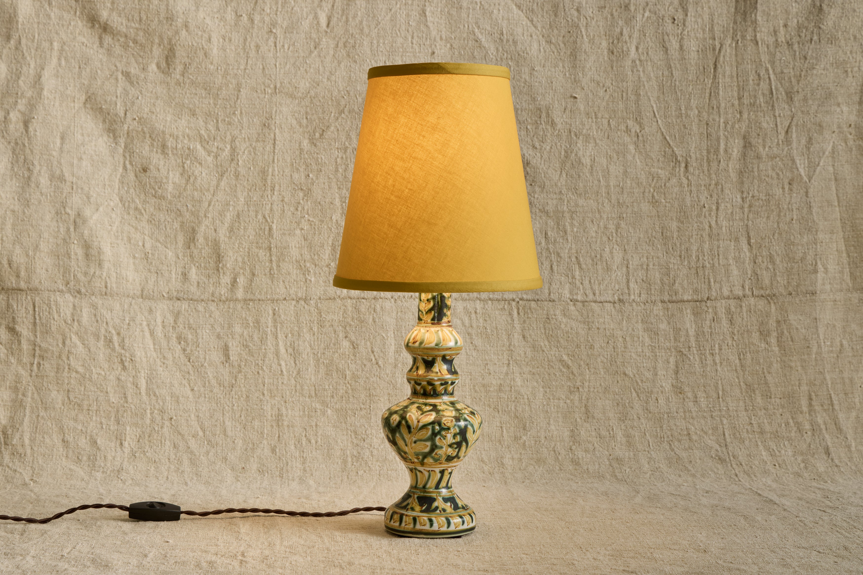 Yellow Hand Painted Ceramic Lamp