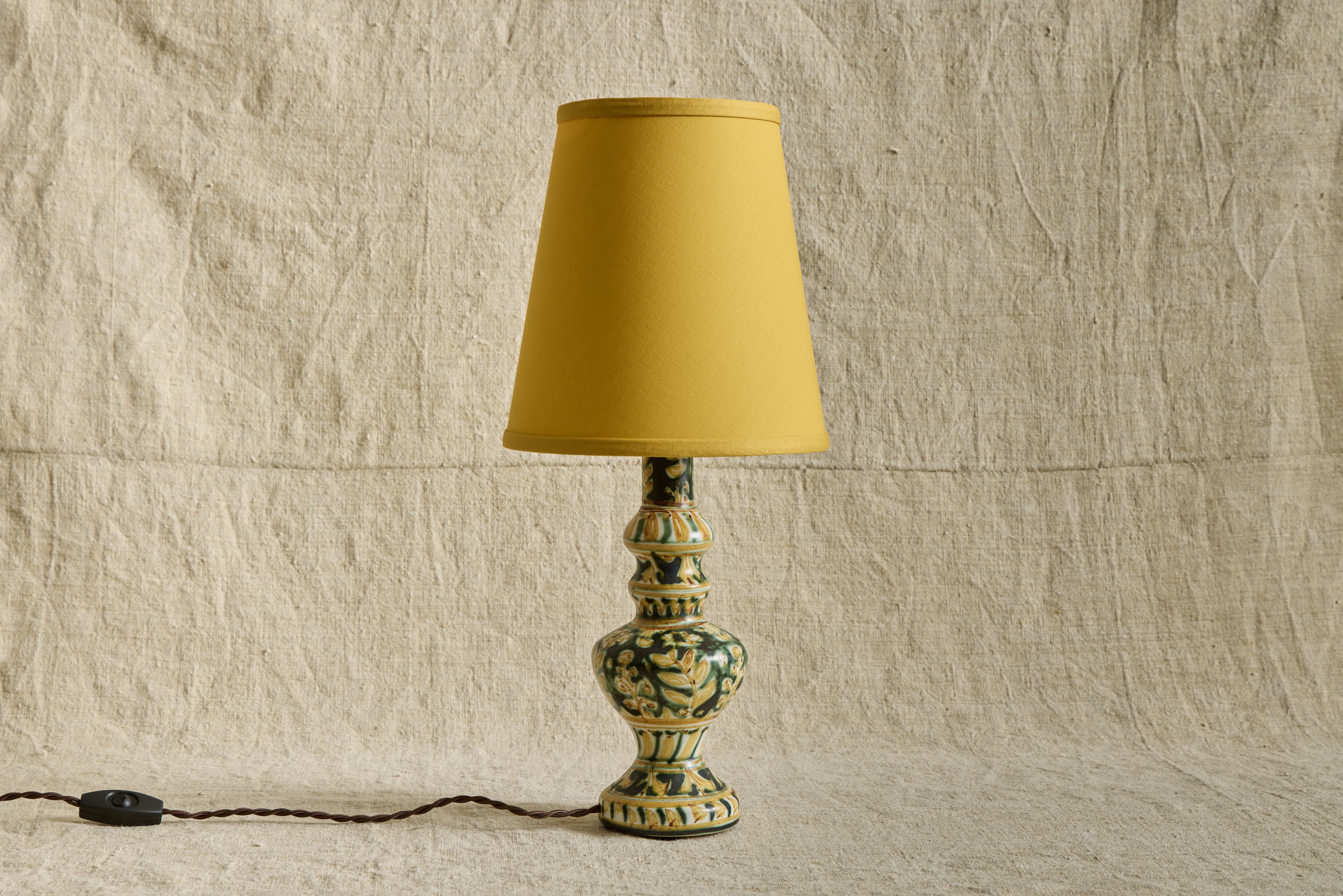 Yellow Hand Painted Ceramic Lamp