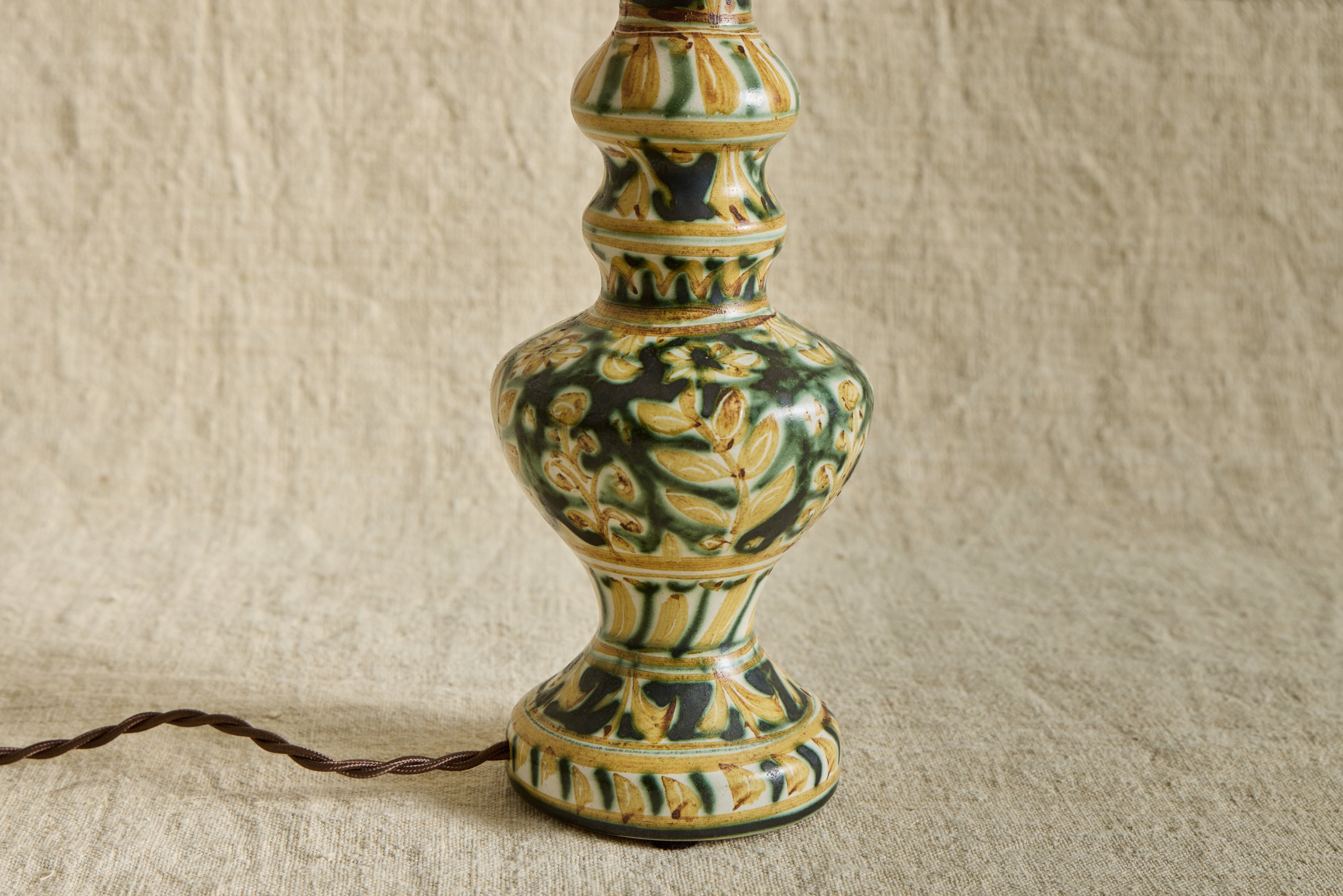 Yellow Hand Painted Ceramic Lamp