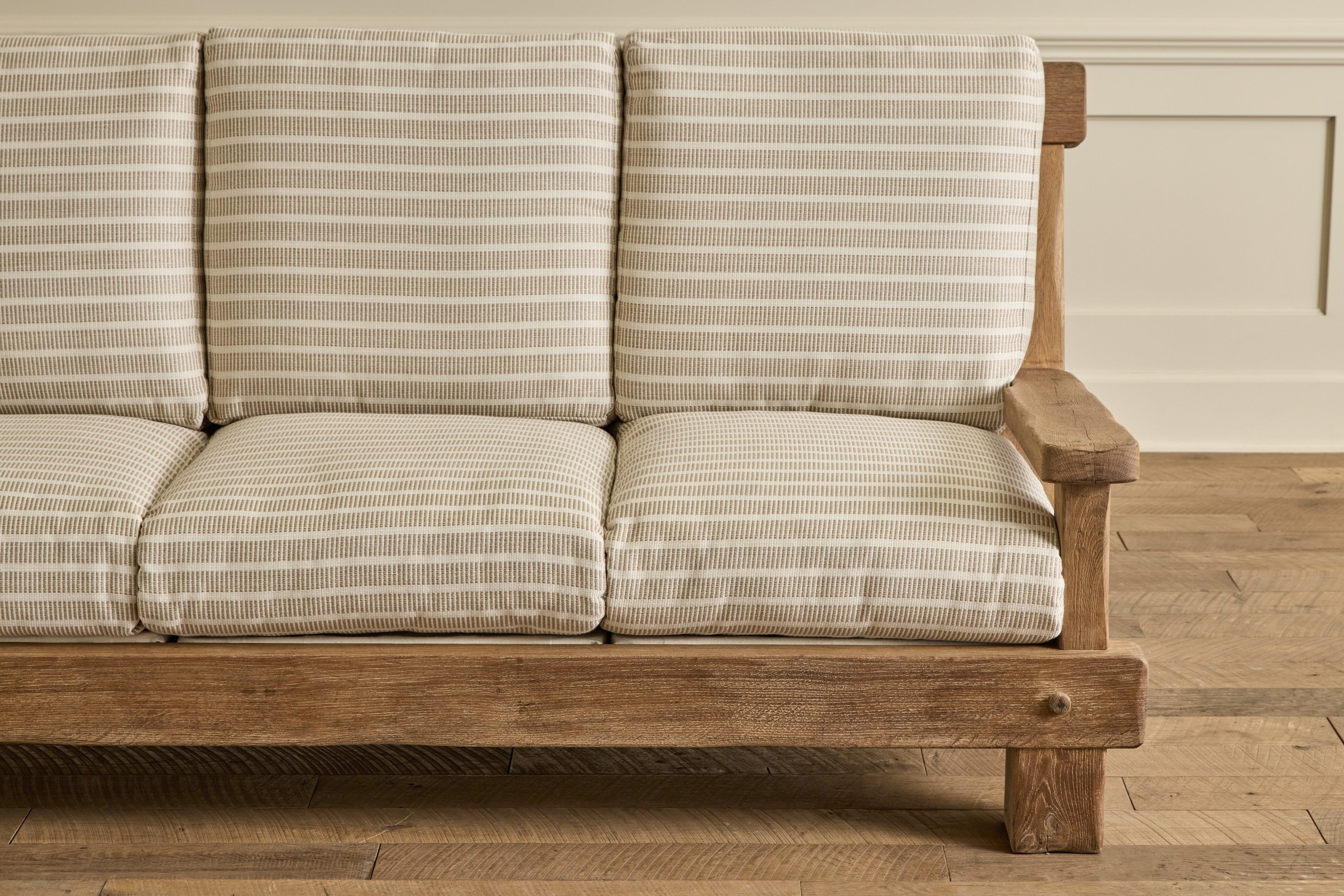 French Oak Brutalist Sofa No. 1