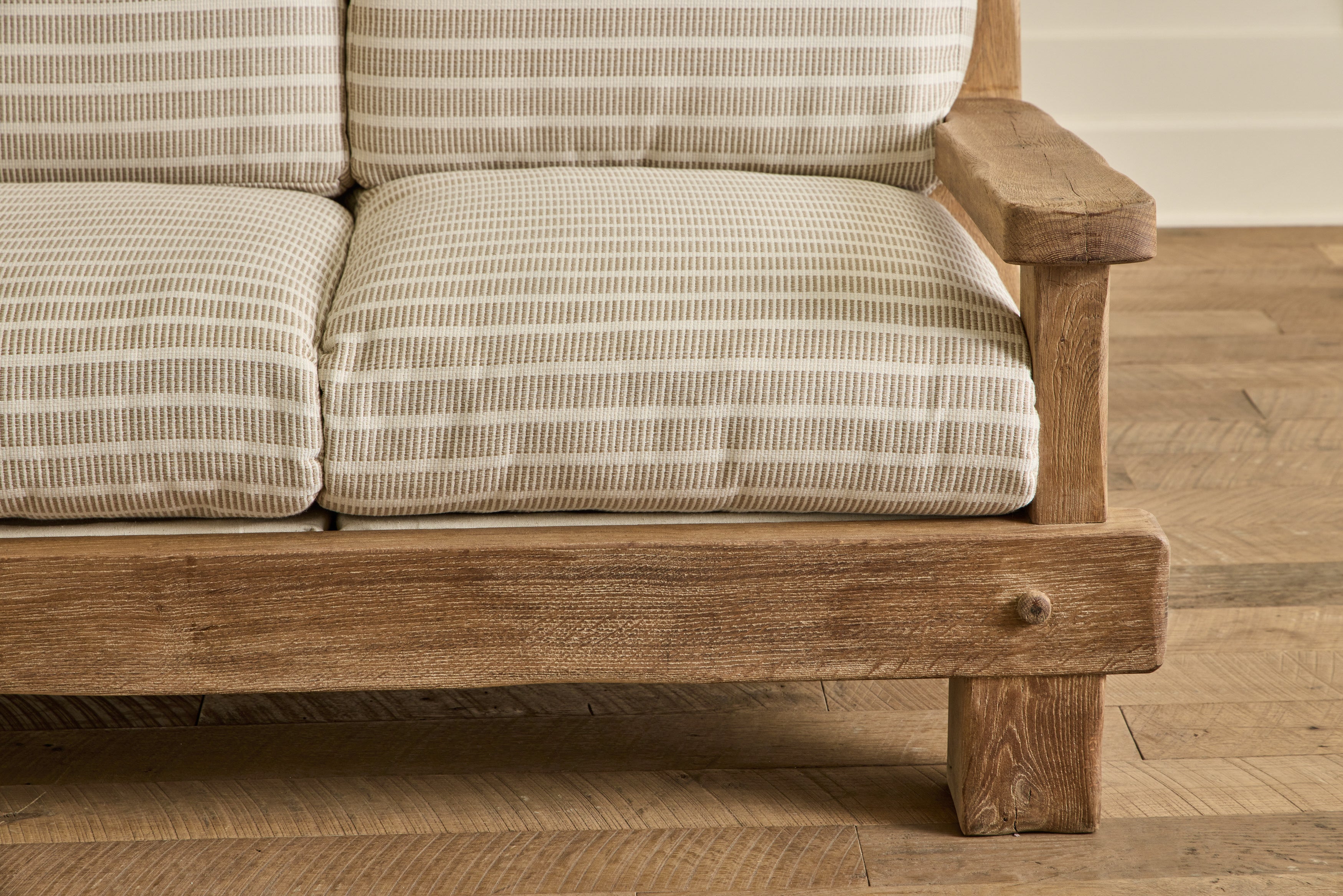 French Oak Brutalist Sofa No. 1