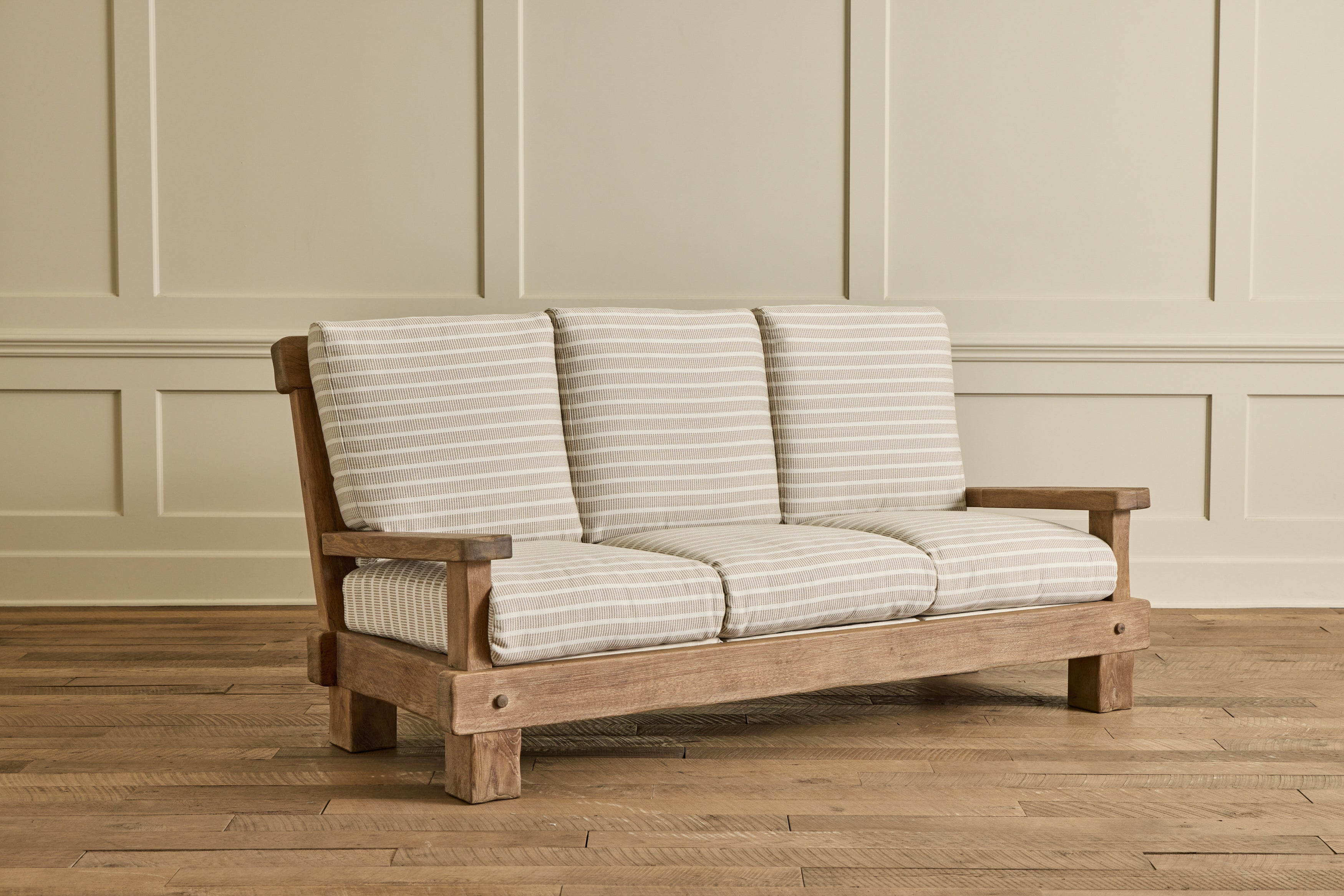 French Oak Brutalist Sofa No. 1