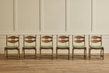 Set of 6 French Oak Chairs