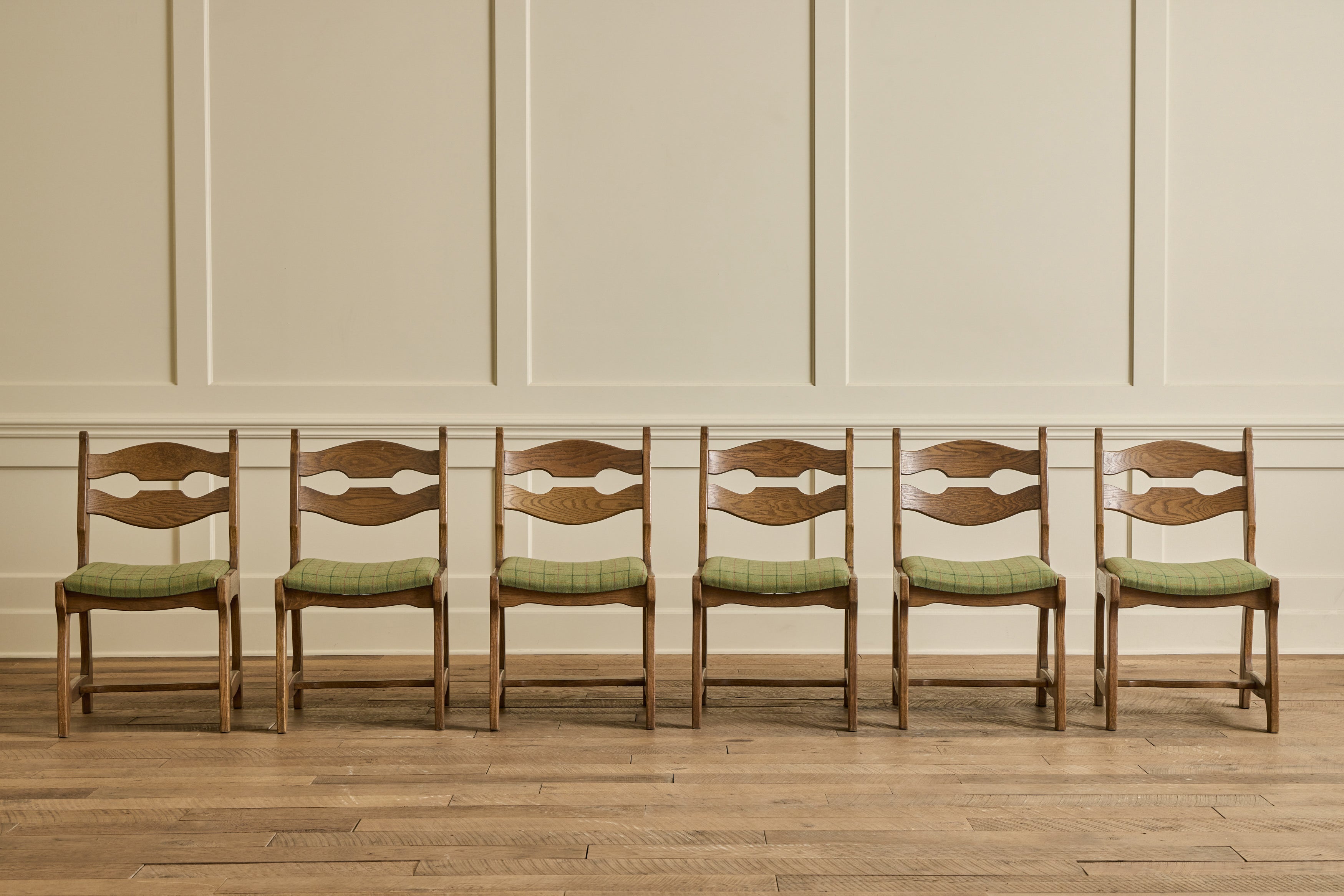 Set of 6 French Oak Chairs