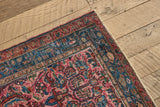 Pink & Blue Malayer Throw Rug 2'7 x 5'