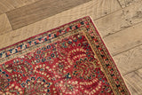 Red Sarouk Throw Rug 2 X 4