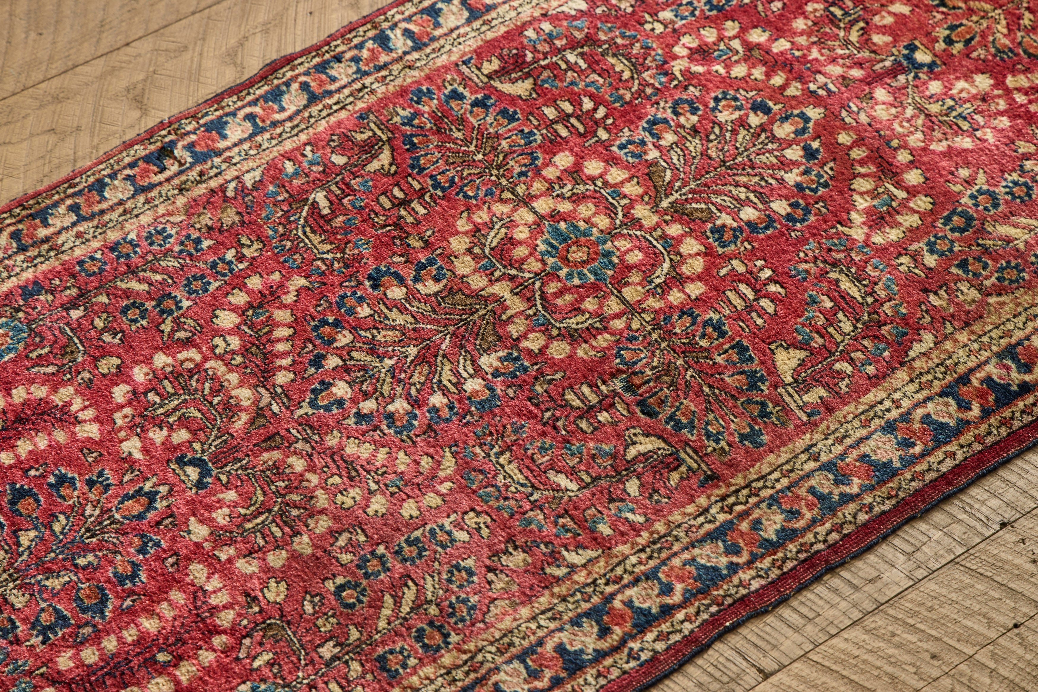Red Sarouk Throw Rug 2 X 4