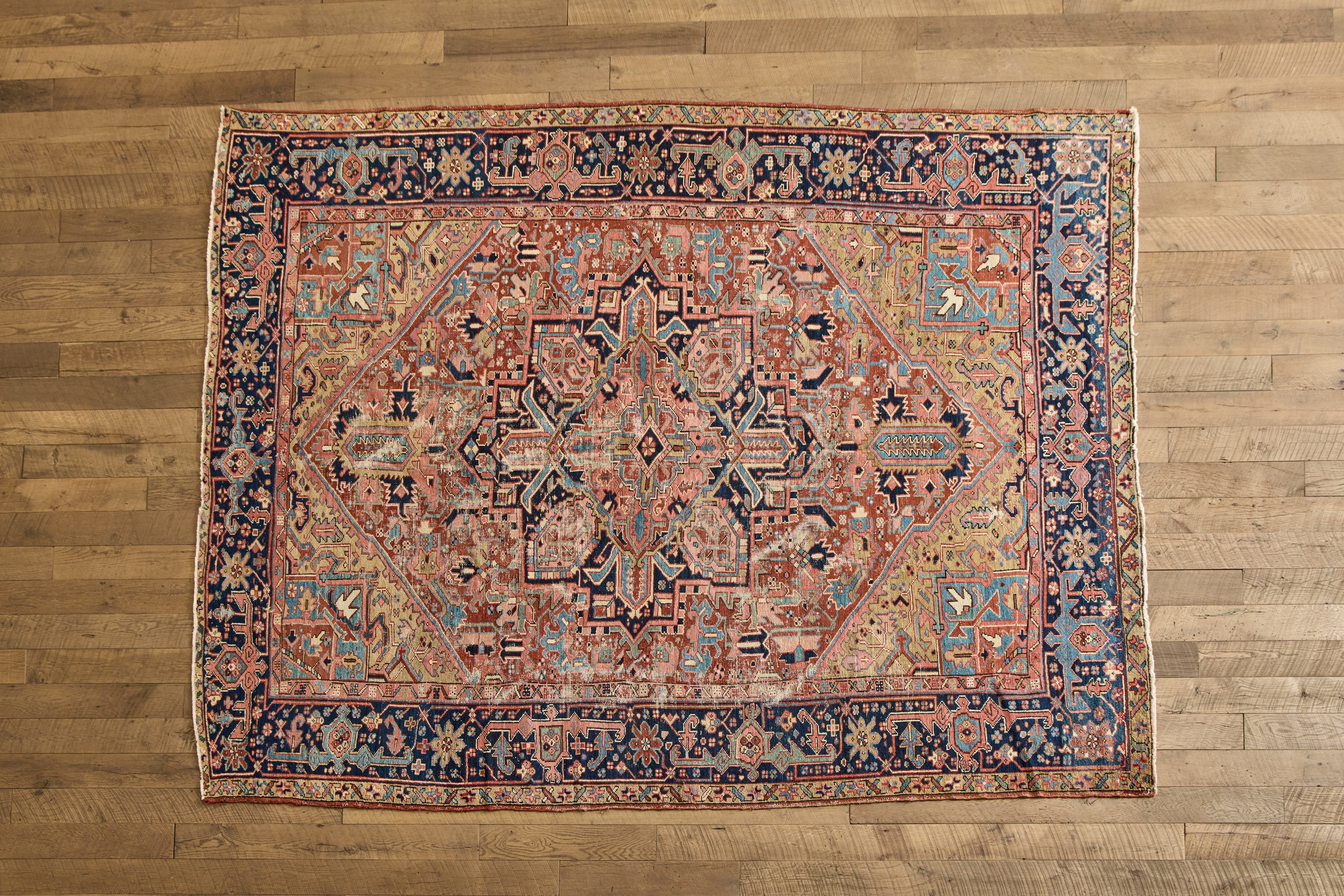 VTG MULTICOLOR HERIZ RUG 8'6 x 11